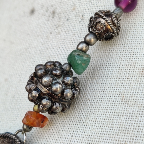 Antique tibetan silver agate necklace - Picture 13 of 13